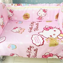 Промо-акция! 6 шт. мультфильм детское постельное белье детская кроватка набор Детская кроватка ясли кроватки для младенцев(бамперы+ простыня+ наволочка