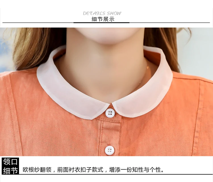 Loose Large Size Maternity Dress 2019 Summer Short Sleeve Cotton Linen Doll Collar Maternity Dresses for Pregnant Women QL8038