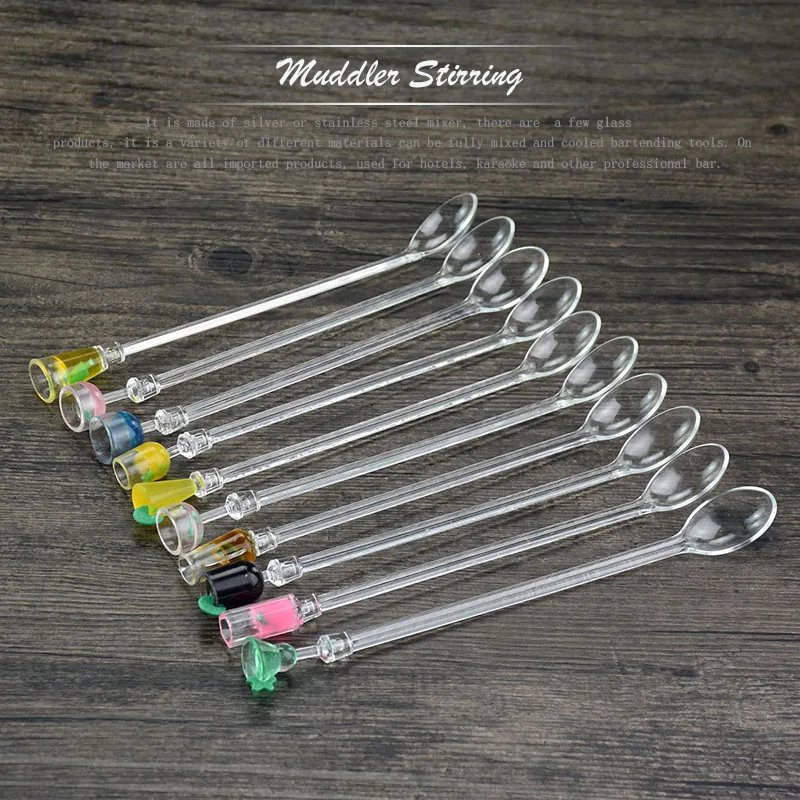 10pcs Cute Cocktail Drink Mixer Bar Puddler Muddler Stirring Mixing sticks Ladle Stirrer Swizzle