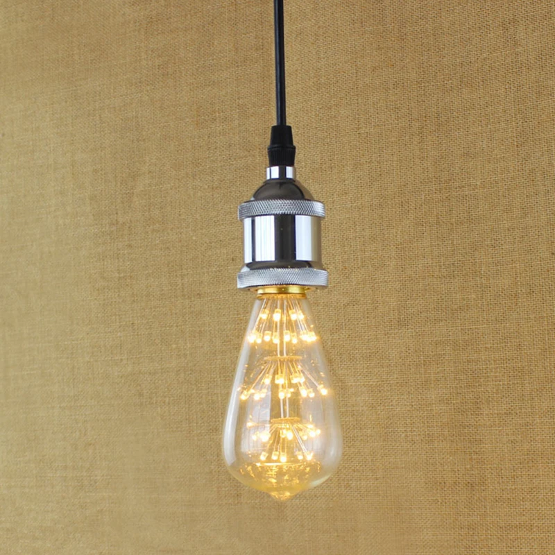 E27 Modern Silver Simple Filament Pendant Light For Bar Cafe Dining