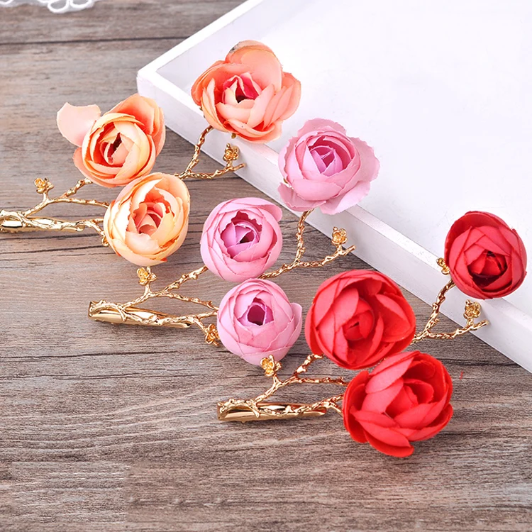 2pcs/lot artificial flower hair ornaments hairpins hairgrips