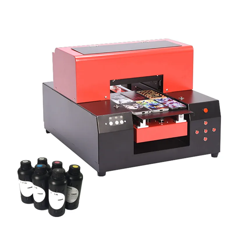 

2018 phone case UV Printer A4 size UV Printer LED UV Flatbed Printer for Phone Case,leather,TPU with RIP software with ink