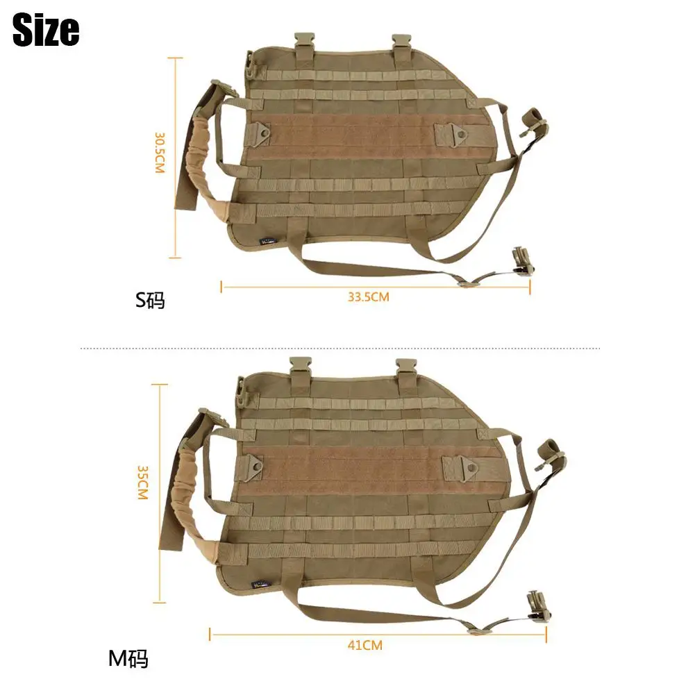 600D нейлон MOLLE Жилет для дрессировки собак Одежда тактический военный тренировочный жилет для охоты Прогулки Пешие прогулки Полицейская собака домашнее животное собака