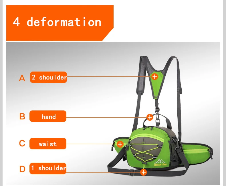 Мульти функция водостойкая Спортивная поясная сумка с удалением Плеча Открытый Рюкзак Пеший Туризм Велоспорт Бег сумка рюкзак Кемпинг 042