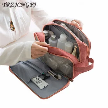 

Portable Waterproof Women Makeup Bag Travel Men Zipper Cosmetic Bag Organizer Wash Pouch Necessity Beauty Bathroom Storage Bags