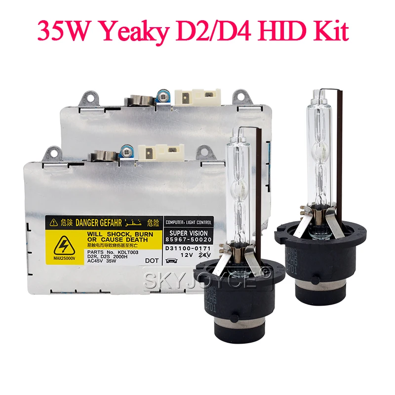 SKYJOYCE 35W Xenon D2S D4S Yeaky HID Xenon Kit Car Headlight Bulb 4500K 5500K 6500K Yeaky D2R D4R Xenon Ballast Kit 85967-50020 (4)