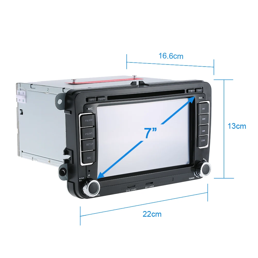 Cheap 2 Din 7" HD Car DVD Carro Multimidia Player GPS Navi BT FM Universal Autoradio Cassette Recorder Automagnitola for VolksWagen VW 4