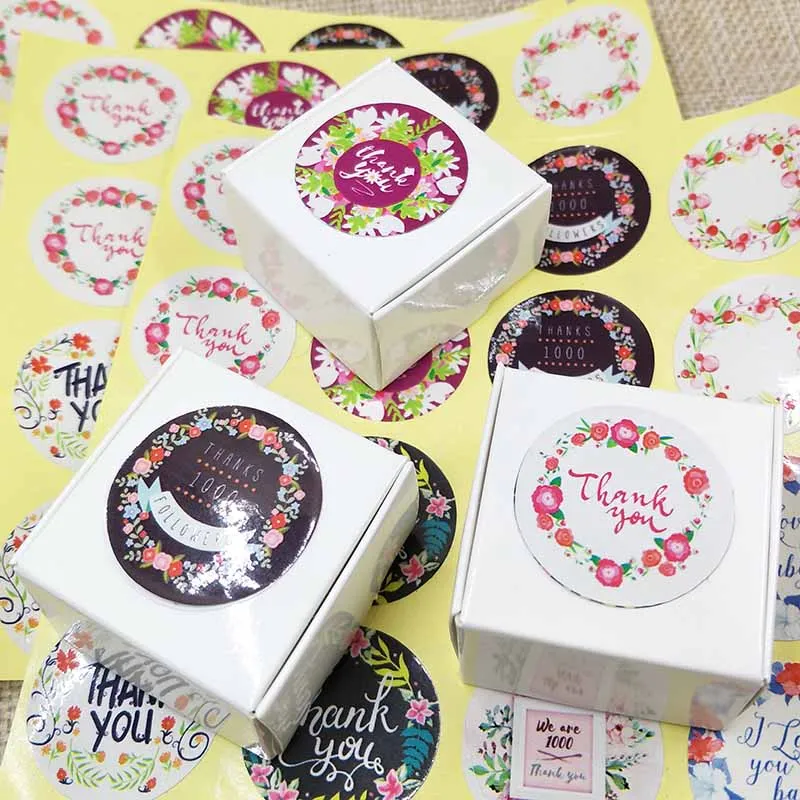 100pcs sweet love self adhesive labels Vintage kraft handmade labels paper self seal thank you cost extra