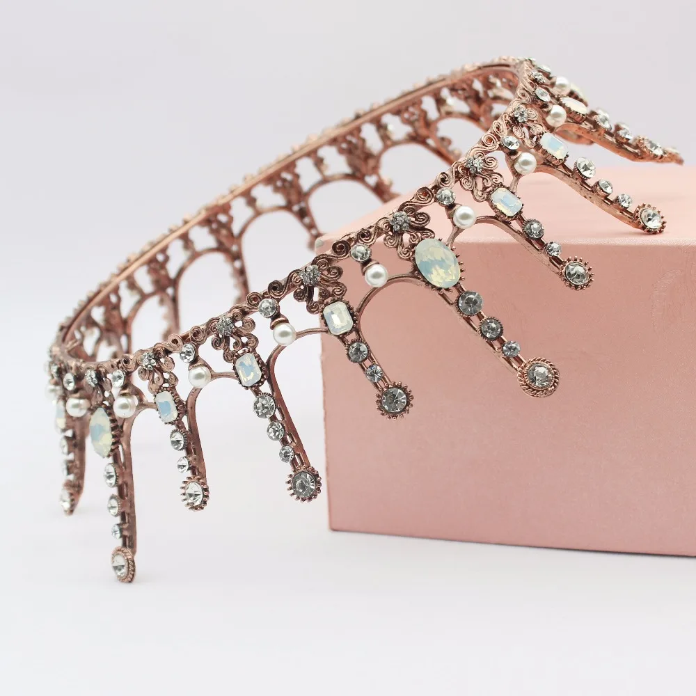 

Top Vintage Baroque Bridal Tiara Bride Queen Crown King Diadem Women Hair Ornaments Wedding Bride Hair Jewelry Accessories