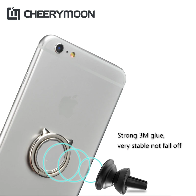 CHEERYMOON Old Catney Series Mirror Universal Mobile Phone Ring Stand Metal Finger Grip For iPhone Samsung Magnetic Holder