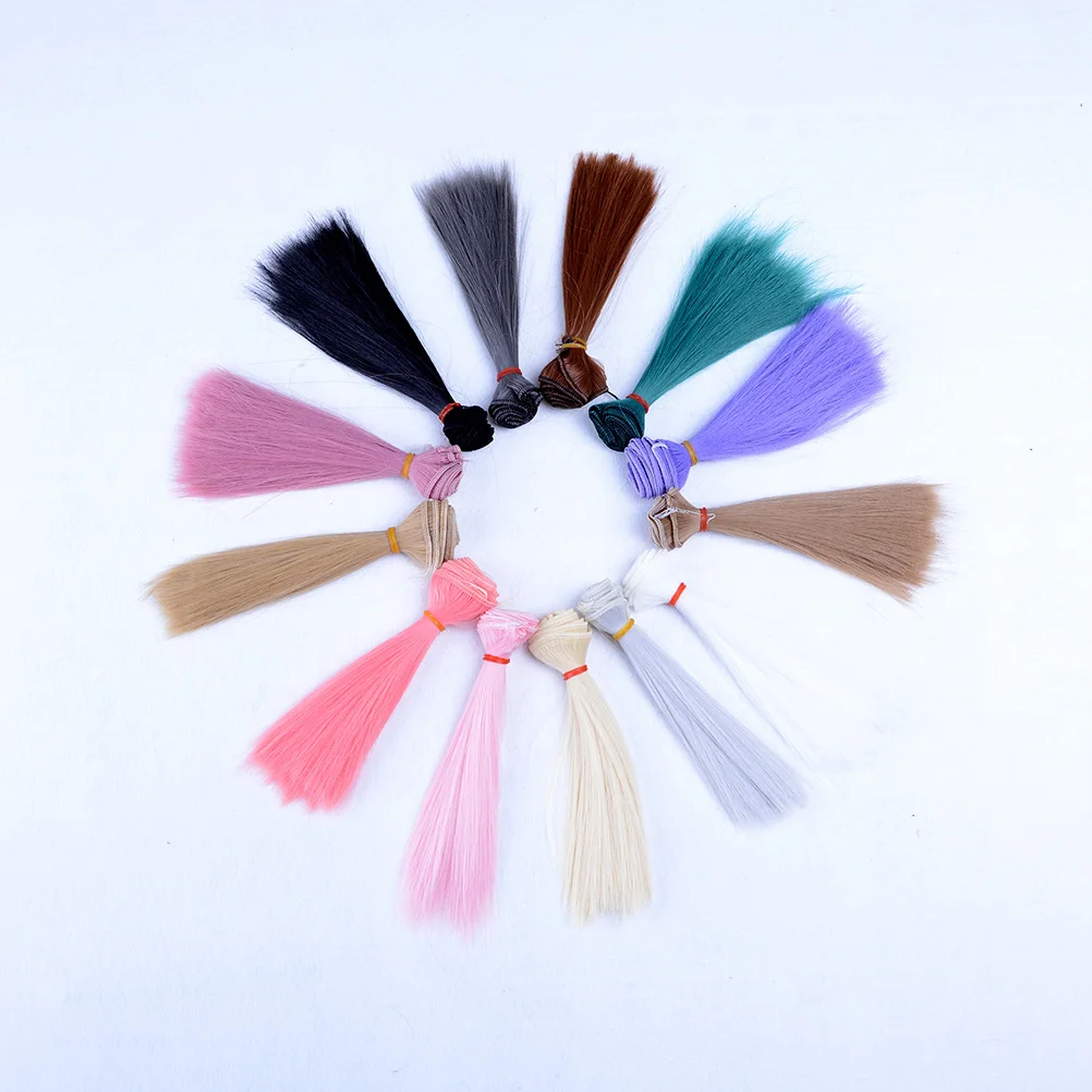 

6 Color DIY Doll High-temperature Wire Long Straight Hair Wig 1/3 1/4 1/6 Hair Wig For BJD Doll 15cmx100cm
