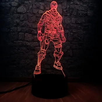 

New Skull Trooper 3D LED Night light Figure Cool Character Games Fans 7 Color Change Table Lamp Decor Birthday Gift for Kids Bo