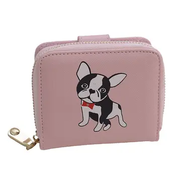 

2019 New Mini Wallet Ladies Short Puppy Print Cartoon Coin Purse Wallets Multi-Card Clutch Wallet Women Portefeuille Femme