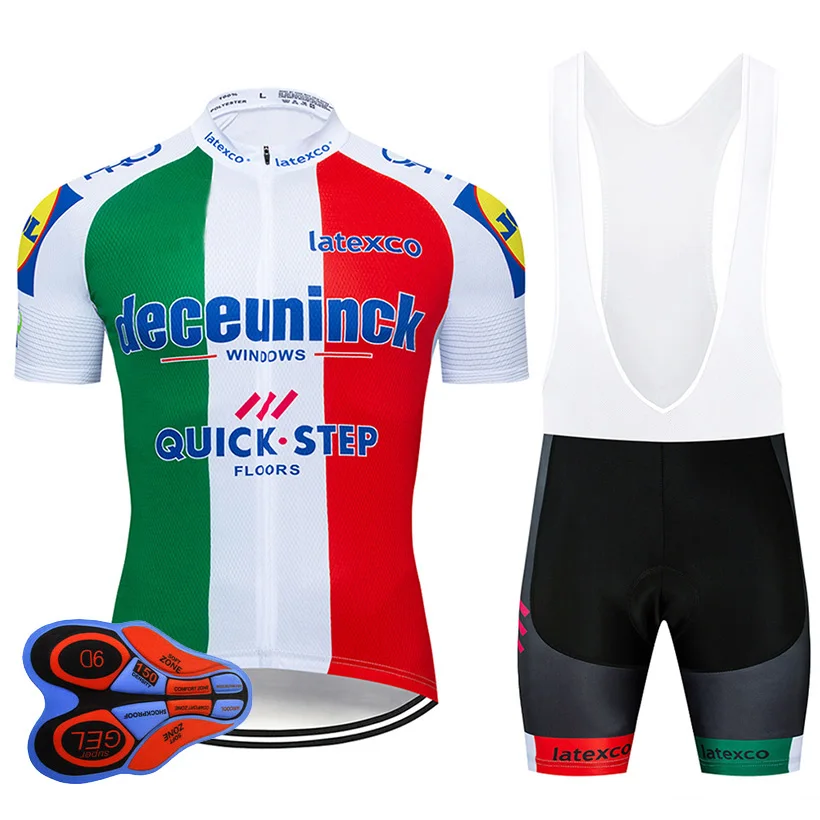 

2019 Team QUICK STEP Cycling Jersey Bib Set MTB ITALIA Bicycle Clothing Quick Dry Bike Clothes Wear Mens Short Maillot Culotte