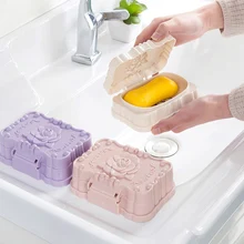 Новая роза резные портативный мыло блюдо Box чехол держатель Слива пылезащитный душ товары для дома, ванной