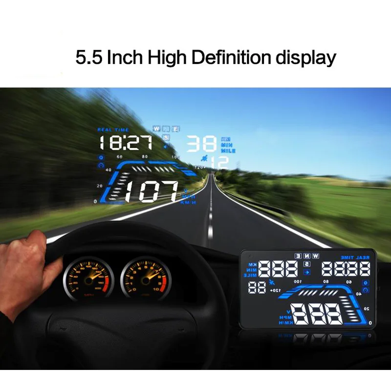

5.5 Inch Auto GPS HUD Car Head up Display Speed Projector on the Windshield Digital Speedometer Display on-Board Computer