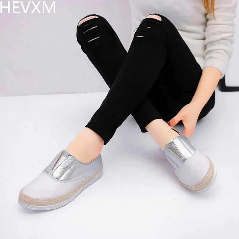 

HEVXM 2017 spring autumn new ladies fashion stitching round flat shoes female casual professional work shoes student shoes