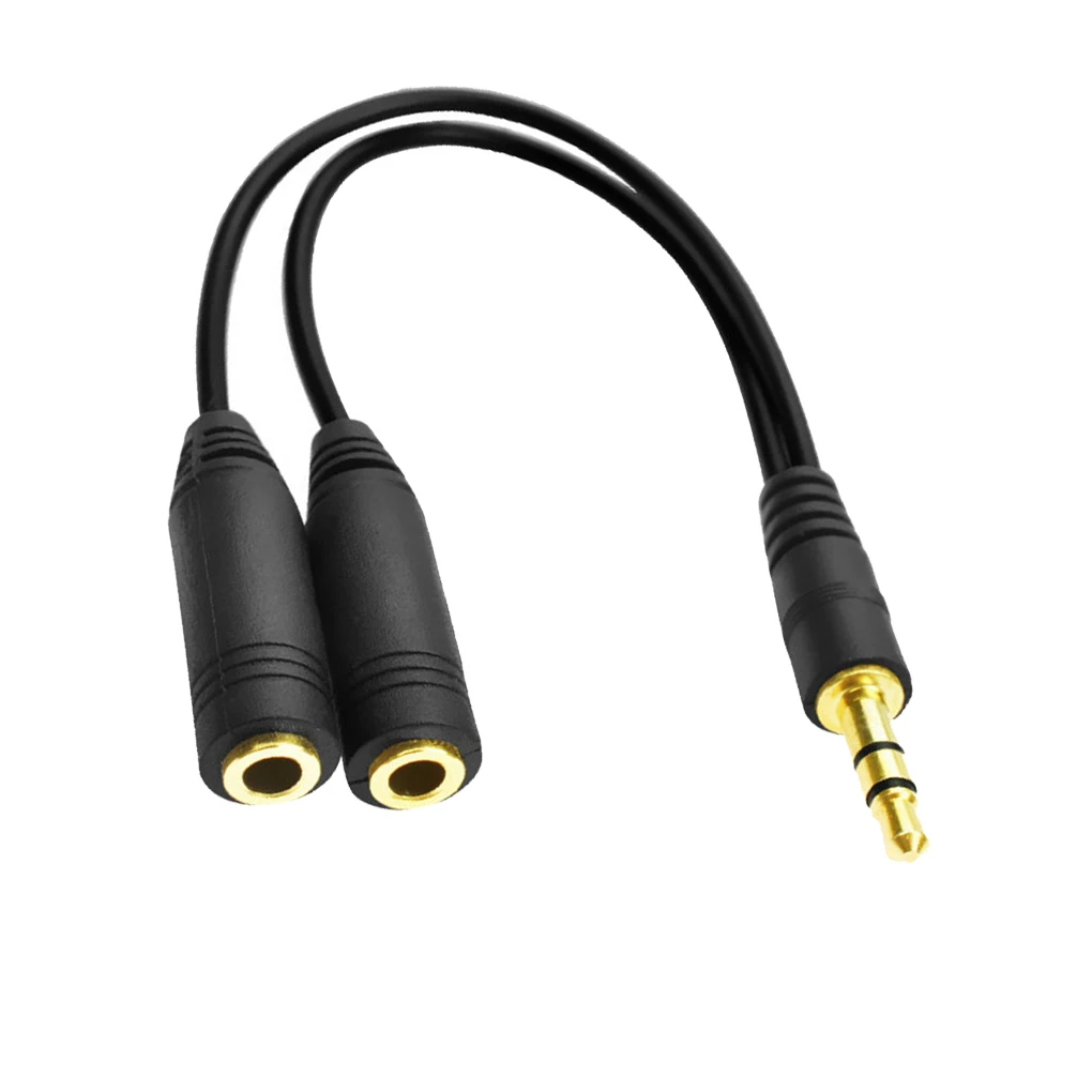 Universal Dual 3.5mm Stereo Plugs Earbud Earphone Headset Headphone