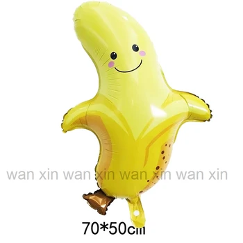

5pc banana foil balloons yellow color 70*50cm irregular fruit helium balloons for fruit party balloons children toys