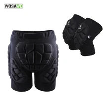 WOSAWE Sport Getriebe Schutzhülle Hüfte Pad + Knie Pads Skate Skateboard Ski Snowboard Schutz Drop Widerstand Roller Gepolsterte Shorts