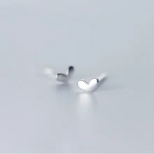 MloveAcc, 925 пробы, серебряные маленькие простые серьги-гвоздики в форме сердца для женщин, девушек, девушек, маленькие серебряные серьги, хорошее ювелирное изделие