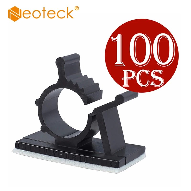 Neoteck 100 шт. кабельные зажимы регулируемые самоклеящиеся проволочные завязки