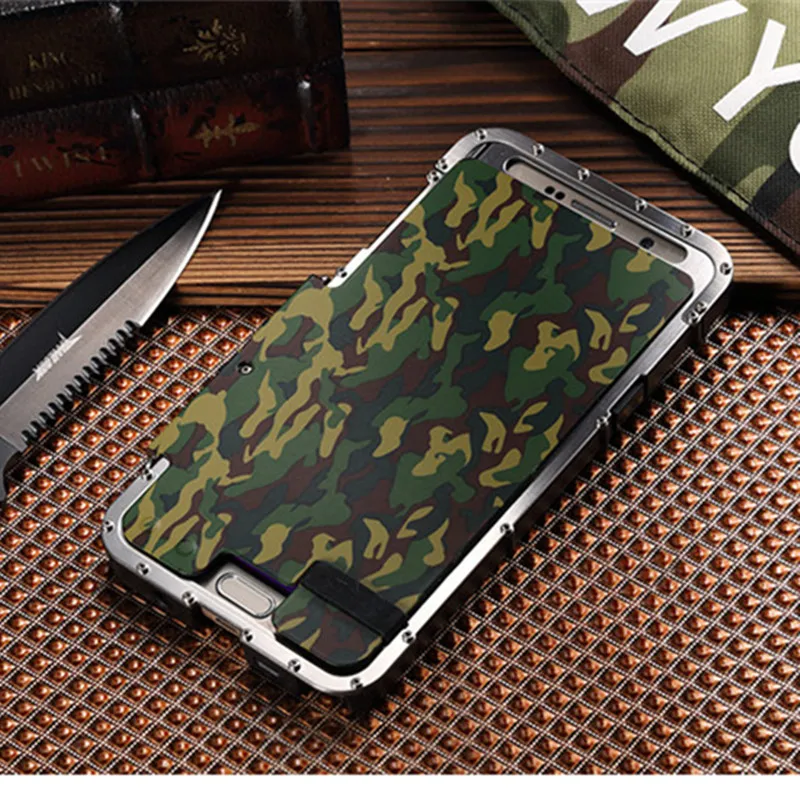 Armor Steel Metal Shockproof Flip Case For Samsung Galaxy Note 7 / Note 5 / Note 4 Camo Style phone cover