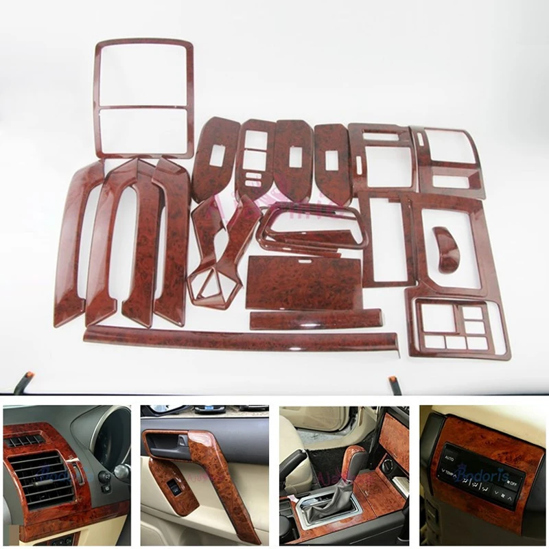Для Toyota Land Cruiser 150 Prado LC150 FJ150 2010 2017 деревянная цветная Накладка хромированная