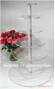 

Free shipping Clear High Quality 7 Tier Round Acrylic Wedding Cupcake Display Stand Lucite Cake Stand