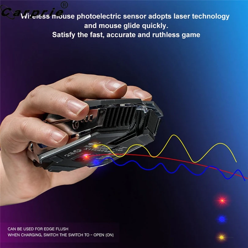 2,4 ГГц Беспроводная мышь, бесшумная перезаряжаемая мышь, 7 цветов, светодиодный, с подсветкой, 1600 dpi, оптическая игровая Механическая мышь для ПК, ноутбука, 90214