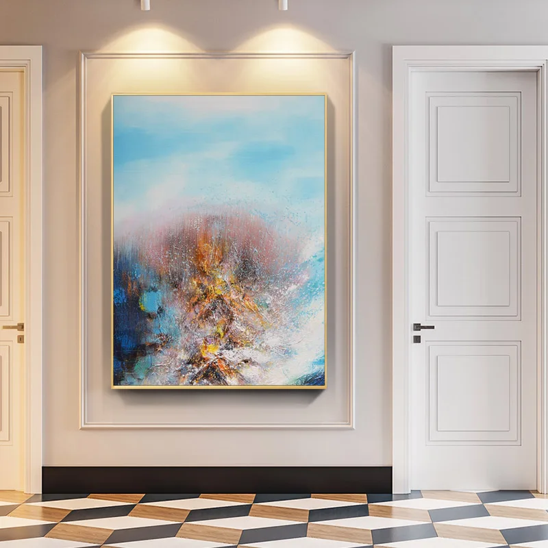 

hand-painted oil painting Zhao Wuji style abstract decorative painting porch fantasy mural aisle corridor painting large size