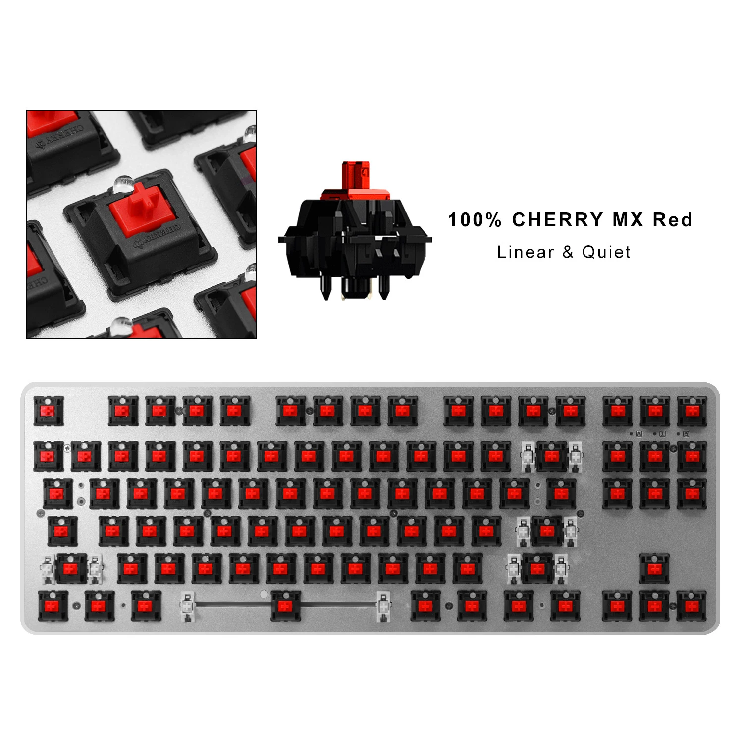GK87 PRO механическая клавиатура компактная 87 клавиш RGB подсветкой USB Проводная игровая клавиатура-Cherry MX RED переключатель(QWERTY клавиатура-макета