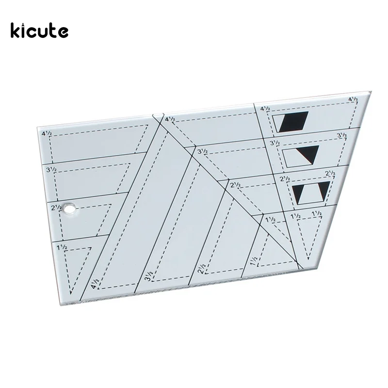 

New Acrylic Multifunction Patchwork Quilting Rulers Triangle Trapezoid Shaped Clear Plastic Ruler Handmade DIY Drafting Supply