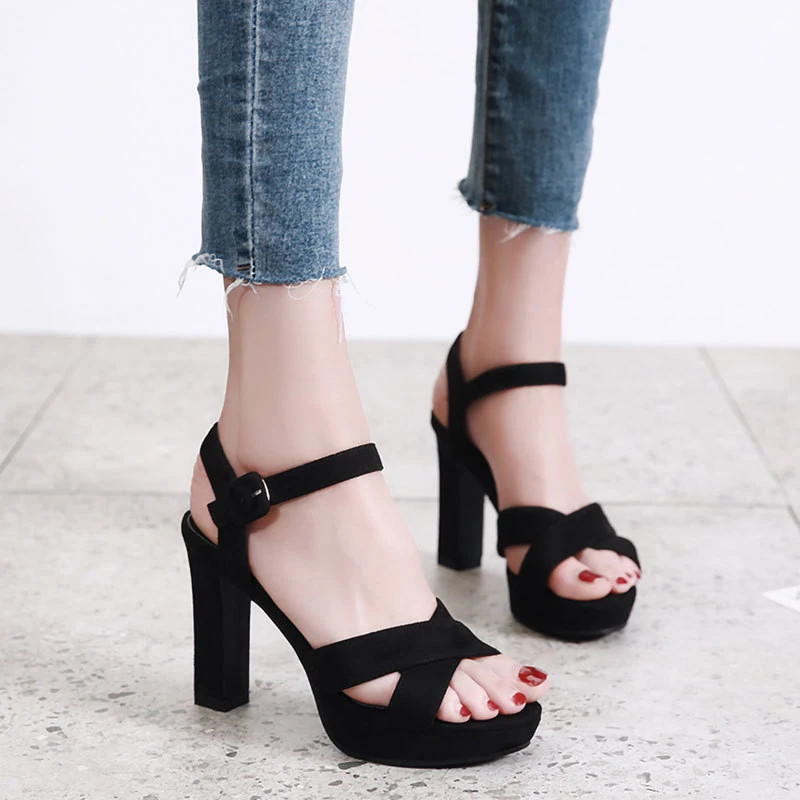 one toe sandals heels