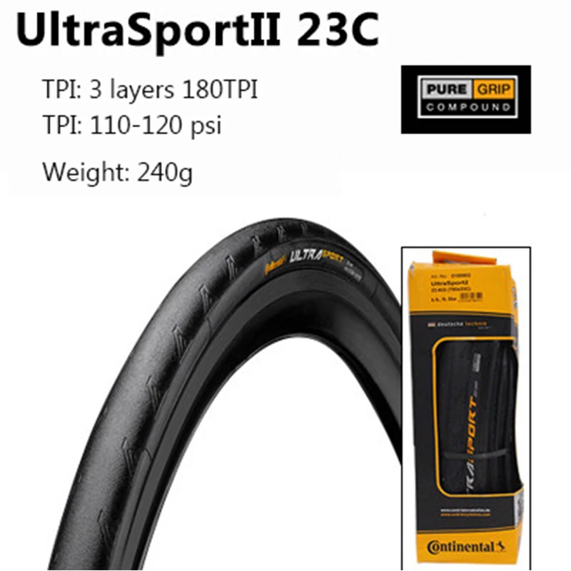 Дорожный велосипед Continental ULTRA SPORT II 700 x 23C 25C 28C складная шина для велосипеда