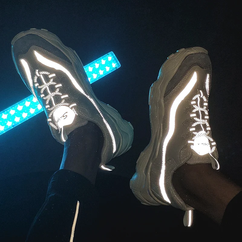 Shoes Men Casual Sport Summer,designer Luminous Reflections Breathable Mesh Espadrilles,2019 fashion sneakers Tenis Masculino