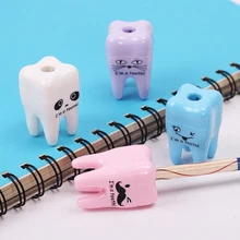 Креативная Пластиковая точилка для карандашей в форме зубов Kawaii, нож для студенческого подарка, канцелярские принадлежности, 4 цвета, случайный выбор
