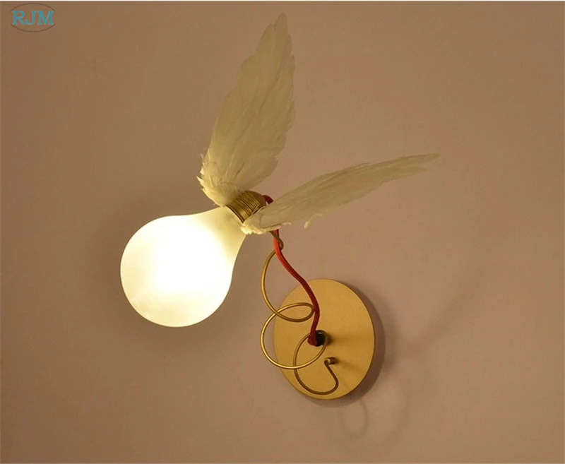 Современный настенный светильник в виде пера ангела, светодиодный креативный настенный светильник для коридора, спальни, Wandlamp, гостиной, домашнего декора, Luminaria