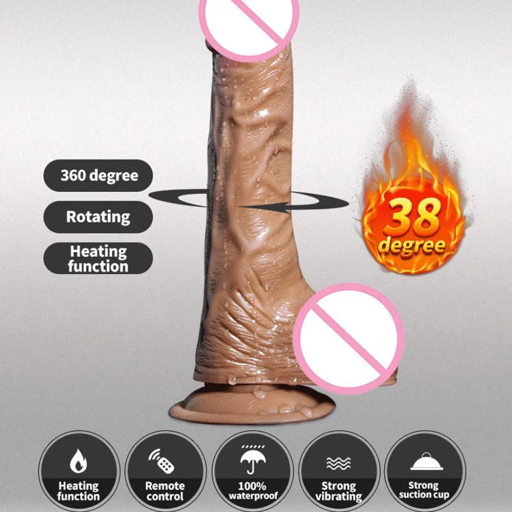 Мастурбация Женский Искусственный Пенис 360 градусов вращающийся