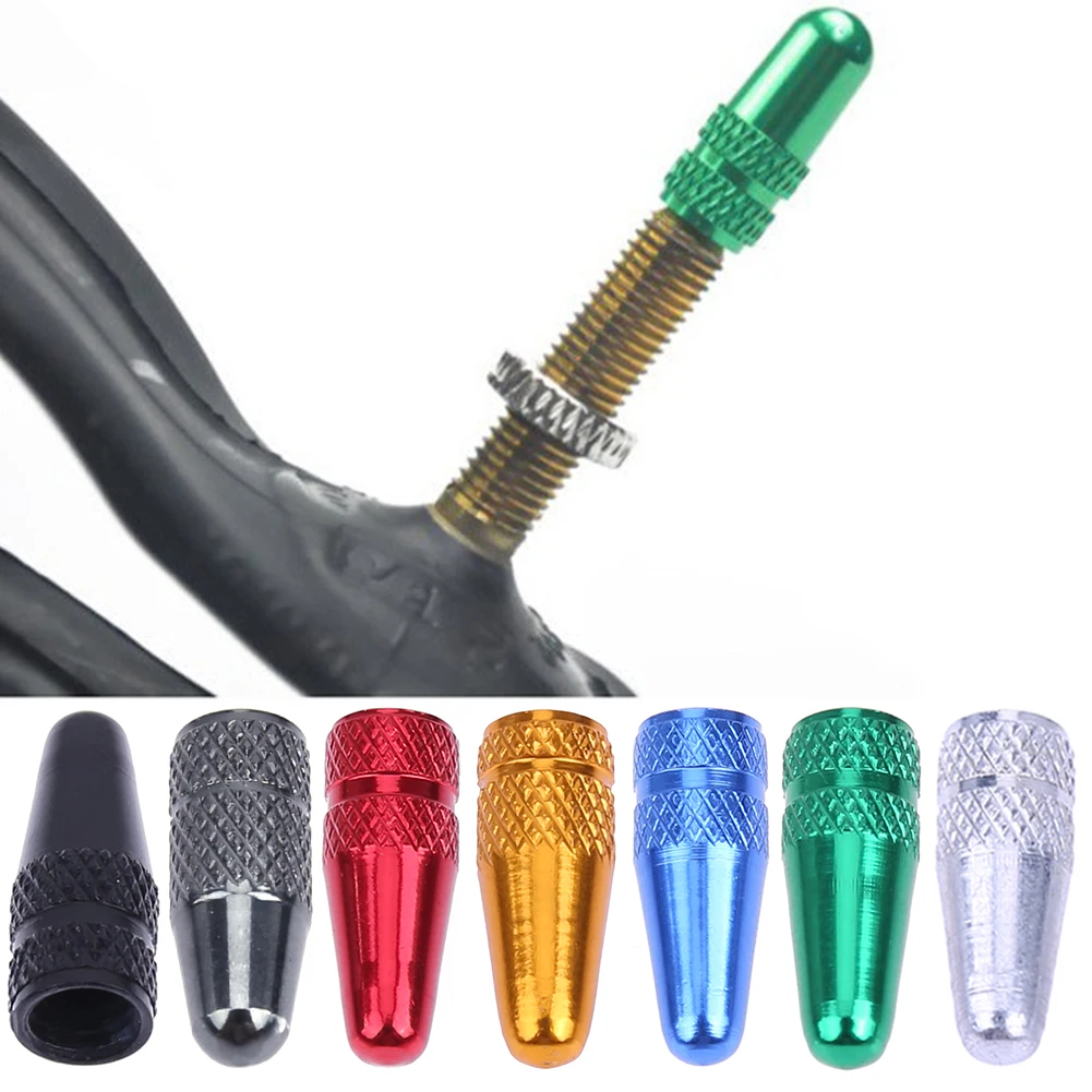 Excellent 5Pcs/set Bicycle Presta Aluminium Alloy Pressure Valve Caps Dust Covers for Road Mountain Fixed Gear Bike Valve Stem Caps 2