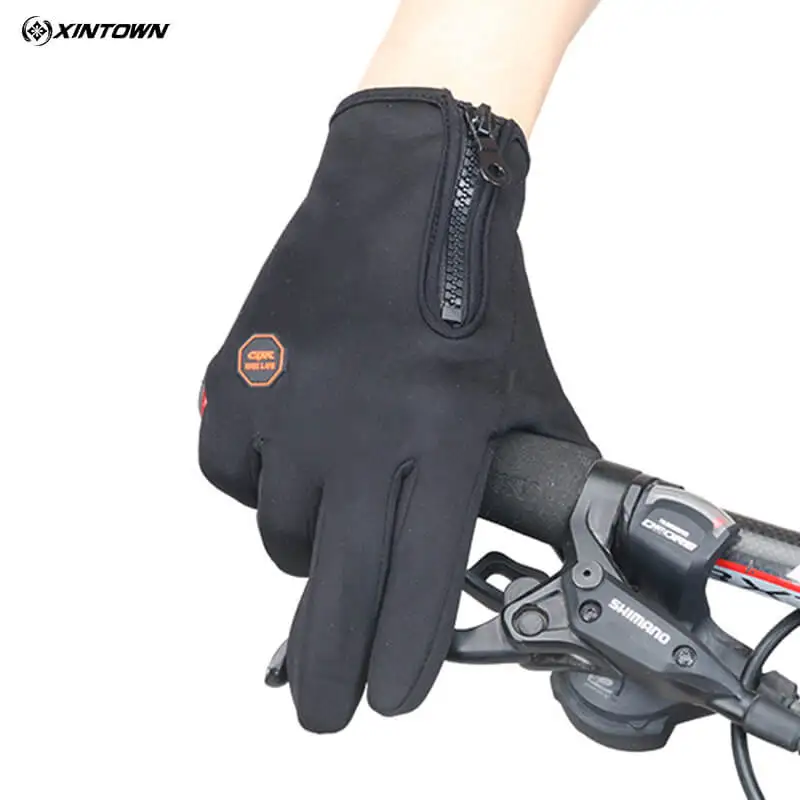 

XINTOWN Full Finger Cycling Gloves Warm Comfortable Men Women Gloves Water-proof Wind-proof Polyester Cycling Quick-drying