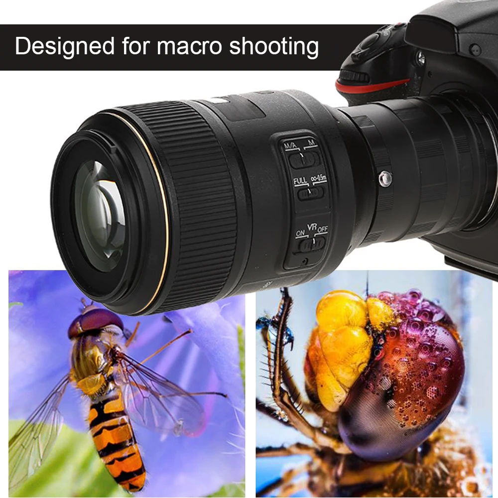 Макроудлинительный адаптер Трубное кольцо для Nikon F Mount D3200 D3300 D3400 D5200 D5300 D7500 D5500 D90