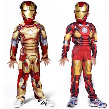 Christmas costumes kids for kids boys coton muscle iron man costume kids halloween Cosplay Carnival costumes for children