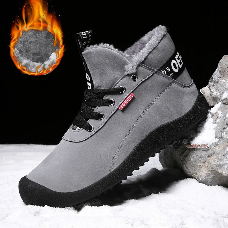 

Sycatree Winter Snow Boots for Men Outdoor Sports Shoes Camping Sneakers with Warm Fur Waterproof High Top Leather Plus Size 48