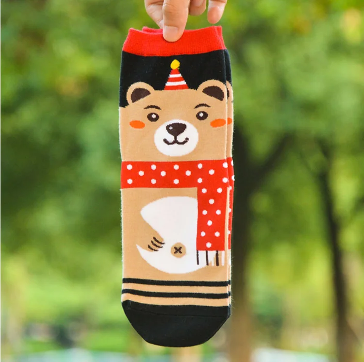 Детские теплые носки тапочки х/б с принтом|women socks|snowflake sockschristmas socks |