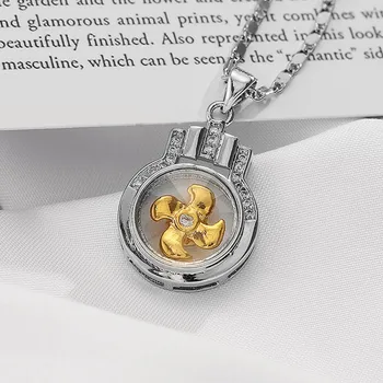 

BeUrSel Hop Pocket Women Necklace Zircon Pave Pendant Best Wish Lucky Bag Rotatable Windmill Copper Jewelry for Women Lover Gift