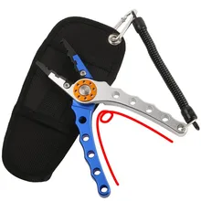 Accessory Deluxe Aluminum Bent Nose Plier Stainless Steel Jaws Fish Pliers Hook Remover Line Cutter Lure A026