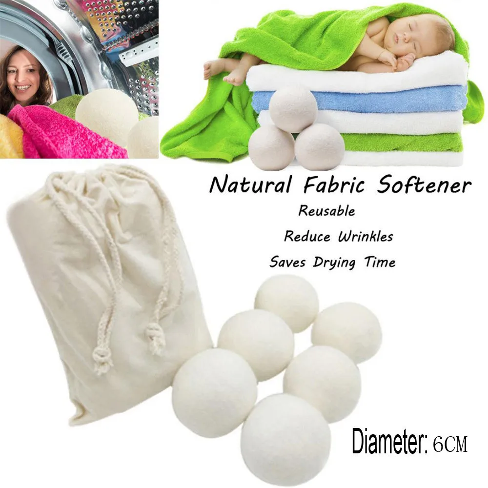 

Organic Wool Sheep 2/4-Pack Premium Wool Dryer Balls Reusable Natural Fabric Softener 6CM Laundry Balls Discs Laundry Products