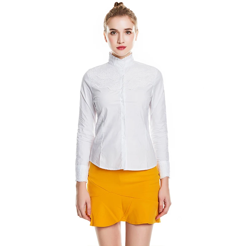 

NXH white chiffon blouse women long sleeve shirt spring autumn