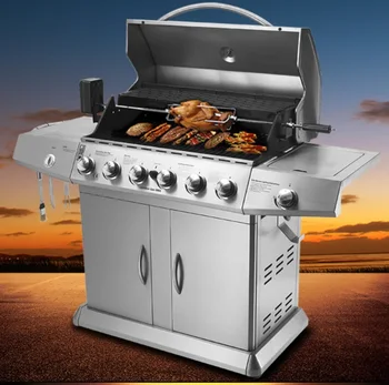 

HIGH-END configuration and perfect appearance outdoor gas bbq grill,six burner+side burner gas bbq grill by sea